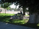 Picnic Tables in front of Basketball Courts adjacent to Cottonwood Arizona City Civic Center