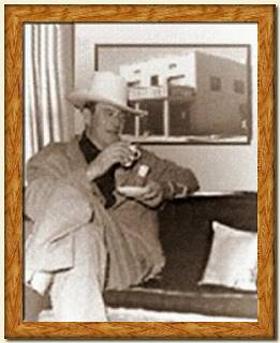 John Wayne sipping coffee at the Cottonwood Hotel