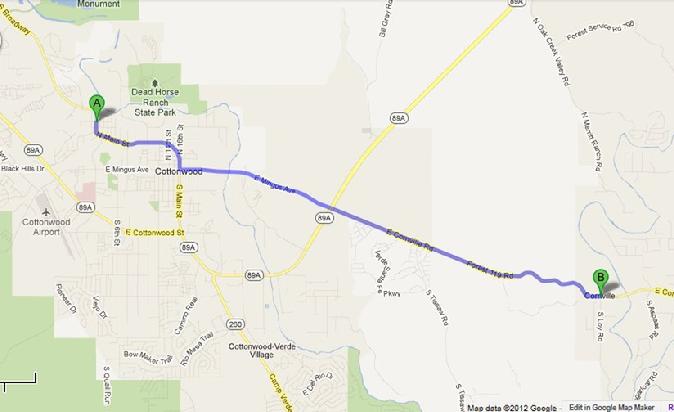 cottonwood-cornville-page springs map