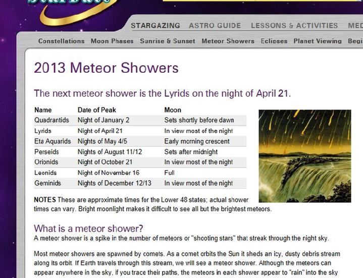 Star Gate Night Star Meteors 2013